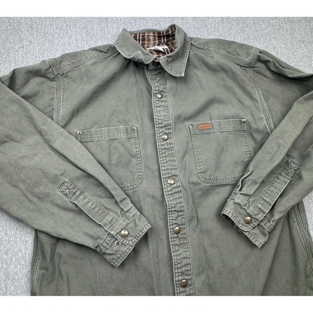 Carhartt S296 MOS Canvas Shirt Jacket Men's Large Moss Green‎ Flannel Lined